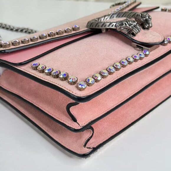 Gucci Pink Velvet Medium Dionysus Shoulder Bag with Crystal Embellishments - Picture 7 of 9